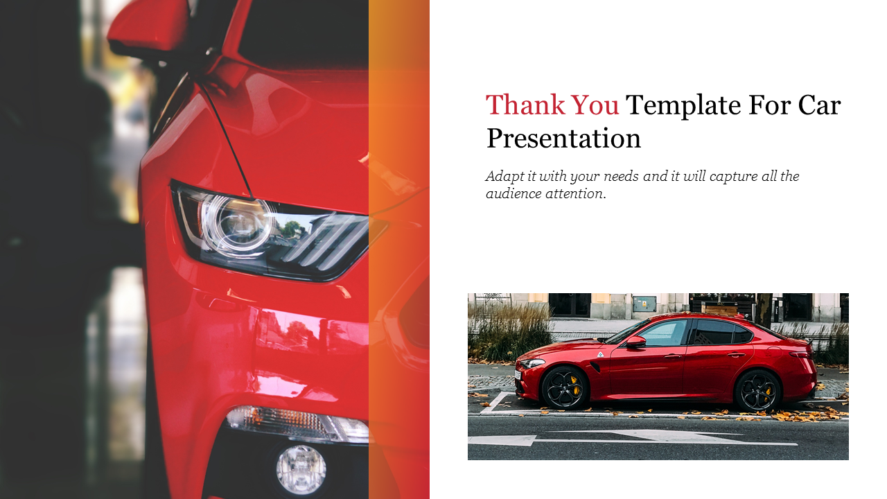 Thank You Template For Car Presentation